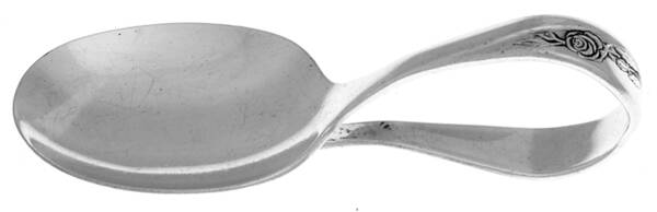 Morning Rose (Silverplate, 1960) Curved Handle Baby Spoon by Oneida Silver
