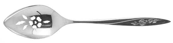 Morning Rose (Silverplate, 1960) Pierced Tablespoon (Serving Spoon) by Oneida Silver