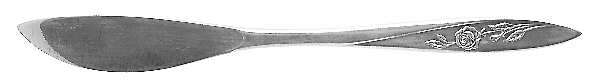 Morning Rose (Silverplate, 1960) Flat Handle Butter Spreader by Oneida Silver