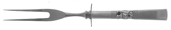 Morning Star (Silverplate, 1948) Small Steak Carving Fork with Stainless Prongs