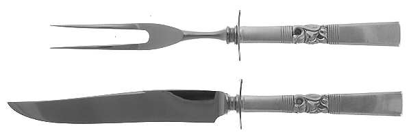 Morning Star (Silverplate, 1948) Small Stainless Blade 2-Piece Steak Carving Set