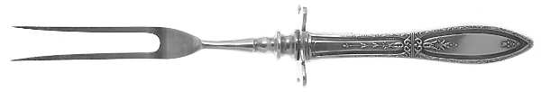 Mystic-Coronet (Silverplate, 1926, No Monograms) Small Steak Carving Fork with Stainless Prongs