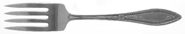 Mystic-Coronet (Silverplate, 1926, No Monograms) Medium Solid Cold Meat Serving Fork
