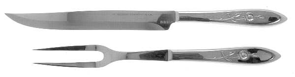 My Rose (Stainless) Large 2-Piece Roast Carving Set w/Stainless Blade