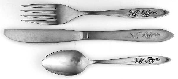 My Rose (Stainless) (3 Pc) Youth Set (Solid Knife, Fork & Spoon)