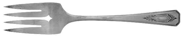 Nuart (Silverplate, 1932) Medium Solid Cold Meat Serving Fork by Oneida Silver
