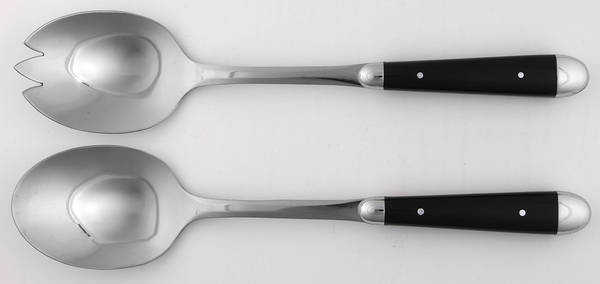Palette-Black (Stainless) 2 Pc Salad Set with Stainless Bowl