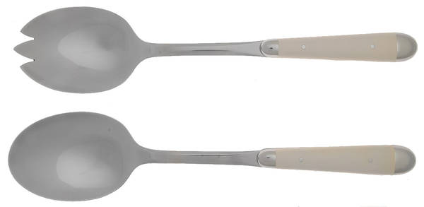 Palette-White (Stainless) 2 Pc Salad Set with Stainless Bowl