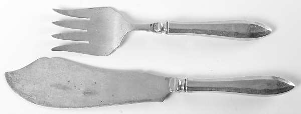 Patrician (Silverplate, 1914) Hollow Handle Fish Serving Set, Silverplate Blade