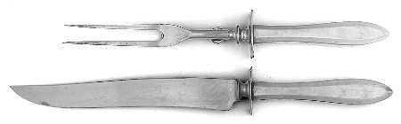 Patrician (Silverplate, 1914) Large 2-Piece Roast Carving Set w/Stainless Blade