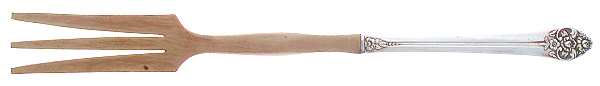 Plantation (Silverplate, 1948) Salad Serving Fork with Wooden Prongs