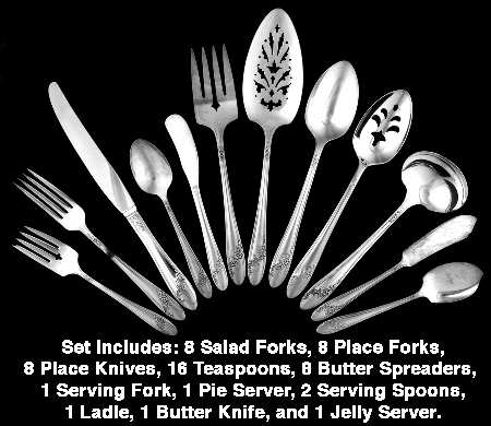 Queen Bess II (Silverplate, 1946) 56 Piece Set