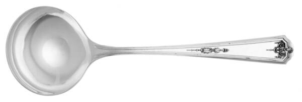 Queen Bess I (Silverplate, 1924) Round Bowl Soup Spoon (Bouillon)