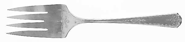 Queen Bess I (Silverplate, 1924) Small Solid Cold Meat Serving Fork