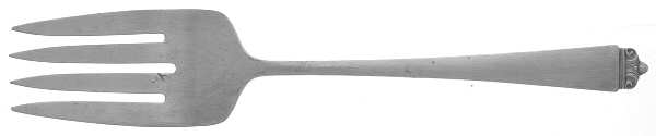 Reigning Beauty (Sterling, 1953) Medium Solid Cold Meat Serving Fork
