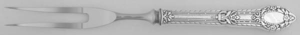 Rendezvous-Old South I (Silverplate 1938) Small Steak Carving Fork with Stainless Prongs