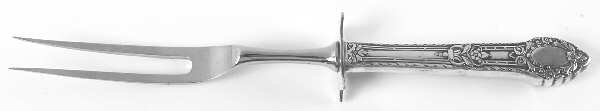 Rendezvous-Old South I (Silverplate 1938) Large Stainless-Prong Roast Carving Fork