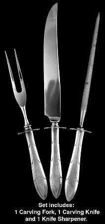Reverie (Silverplate, 1937) Small Steak 3-Piece Carving Set with Stainless Blade