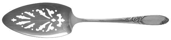 Ribbon Rose (Silverplate, 1960) Solid Pierced Pie Server