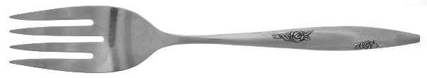 Rose Duet (Stainless) Medium Solid Cold Meat Serving Fork