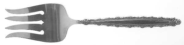 Royal Lace (Silverplate) Medium Solid Cold Meat Serving Fork by Oneida Silver