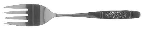 Rose Pendant (Stainless) Medium Solid Cold Meat Serving Fork