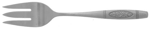 Rose Pendant (Stainless) Medium Solid Cold Meat Serving Fork