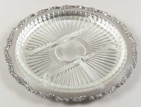 Royal Provincial (Silverplate, Hollowware) Relish with Glass Liner