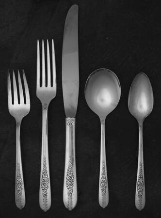 Royal Rose (Silverplate, 1939) 40 Piece Estate Set