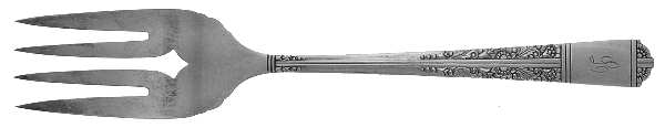 Royal York (Silverplate, 1937) Monogram Medium Solid Cold Meat Serving Fork