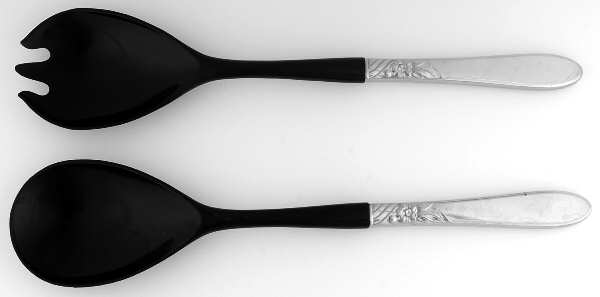 Sea Breeze (Stainless) Plastic Bowl 2-Piece Salad Set