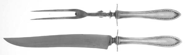 Sheraton (Silverplate, 1910) Large 2-Piece Roast Carving Set w/Stainless Blade