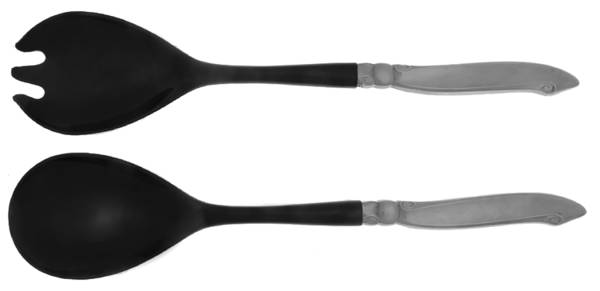 Shoreline (Stainless, Satin Finish) Plastic Bowl 2-Piece Salad Set