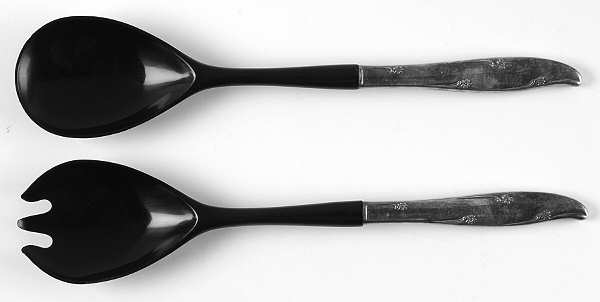 Silver Flower (Silverplate, 1960) Plastic Bowl 2-Piece Salad Set