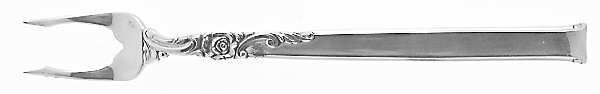 Silver Rose (Sterling, 1956) Short Handle Pickle/Olive Fork