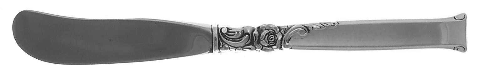 Silver Rose (Sterling, 1956) Butter Spreader Hollow Hdl-Paddle/Stainless Blade