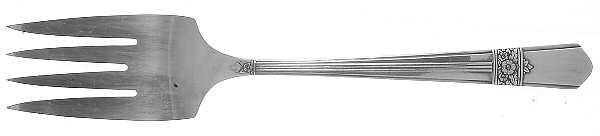 Silver Rose (Silverplate, 1940) Medium Solid Cold Meat Serving Fork