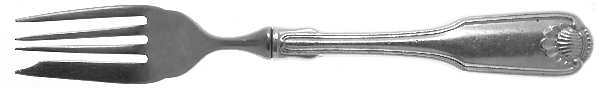 Silver Shell (Silverplate, 1978) Individual Hollow Fish Fork, Stainless Tines