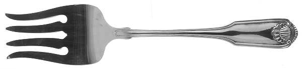 Silver Shell (Silverplate, 1978) Medium Solid Cold Meat Serving Fork