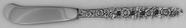 Silver Valentine (Silverplate, 1973) Butter Spreader Hollow Hdl-Paddle/Stainless Blade