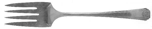 Skyline-Skycrest (Silverplate, 1930) Medium Solid Cold Meat Serving Fork