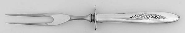Song of Autumn (Silverplate, 1960) Small Steak Carving Fork with Stainless Prongs