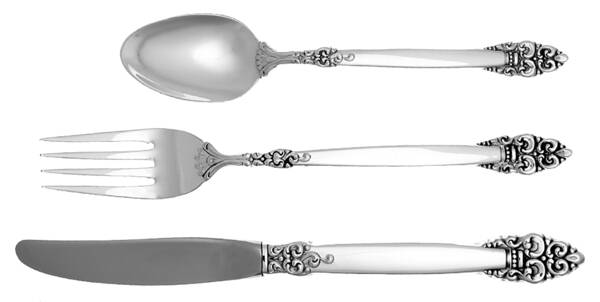 Spanish Crown (Silverplate, 1970) 3 Piece Youth Set (Knife, Fork & Spoon)