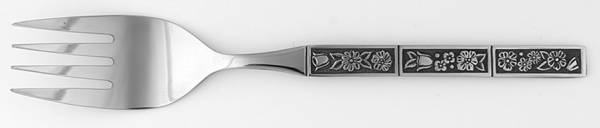 Spring Fever (Stainless) Medium Solid Cold Meat Serving Fork