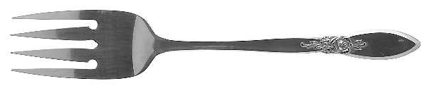 Spring Rose (Stainless) Medium Solid Cold Meat Serving Fork