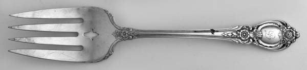 Stanton Hall (Sterling, 1951) Monogram Medium Solid Cold Meat Serving Fork