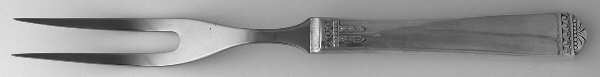 Surf Club (Silverplate, 1938) Small Steak Carving Fork with Stainless Prongs