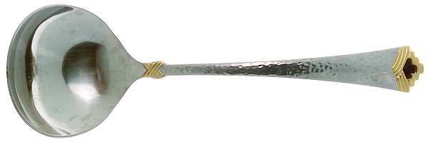 Tesoro-Black (Stainless, Gold Accent) Solid Gravy Ladle