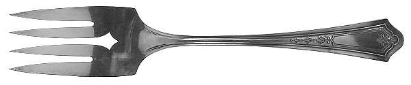 Tuxedo (Silverplate, 1923) Medium Solid Cold Meat Serving Fork