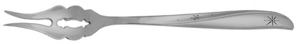 Twin Star (Stainless) Butter Pick with Two Tines and Pierced Bowl HC